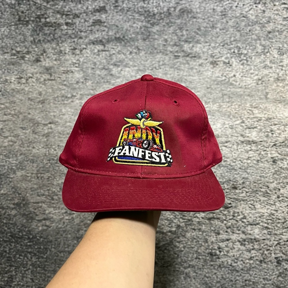 Indy 500 Fan Fest Racing Snapback Hat Vintage 90s Top Of The World Burgundy‎